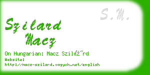 szilard macz business card